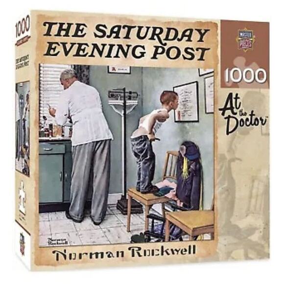 Masterpieces 1000 Piece Jigsaw Puzzle At the Doctor by Norman Rockwell NEW - Picture 1 of 10